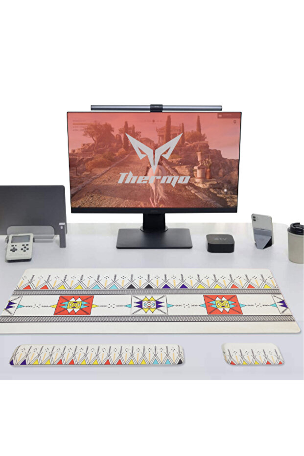 ثيرمو مجموعة ماوس باد تراثية احترافية TM08 مقاس XXL مع مسند كيبورد ومسند ماوس mouse pad جودة عالية - 6