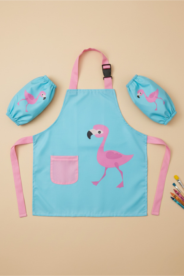 Liquid-Proof Children's Activity Apron and Sleeves – Ages 2-10, Adjustable Painting Apron