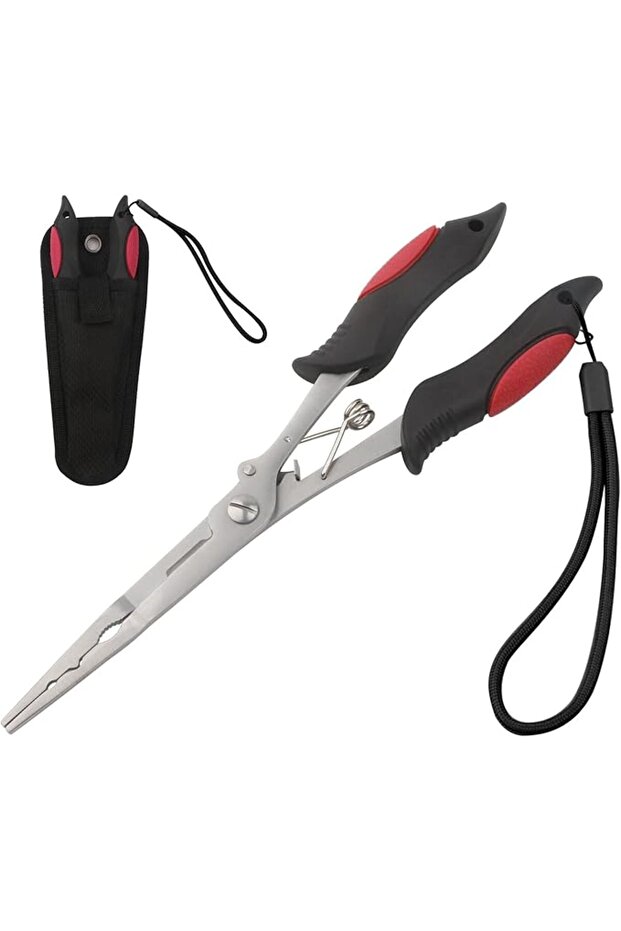 Long Nose Fishing Pliers,Ice Fishing Gear,Stainless Steel Hook Remover Braid Cutter Rustproof Fishin