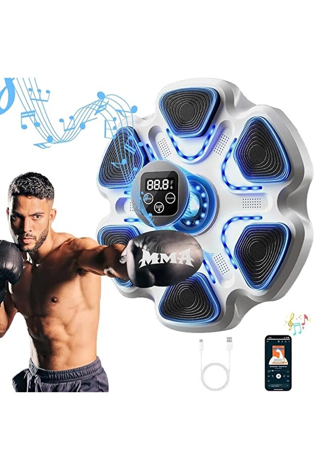 Music Boxing Machine, Counting Mode & 9 Speed Music Boxing Machine, Wall-Mounted Boxing Target, 6 So - 1