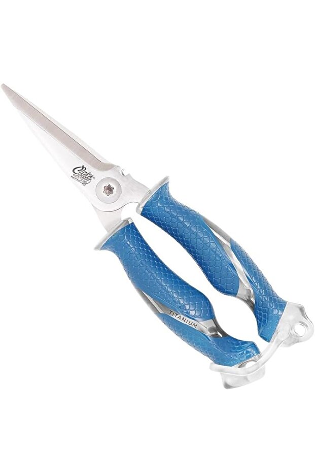 8’’ Titanium-Bonded Fishing Scissors with Micro Serrated Edges