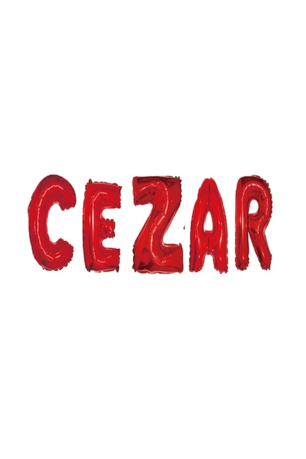 Set Balloons Name Cezar, Red, 40Cm