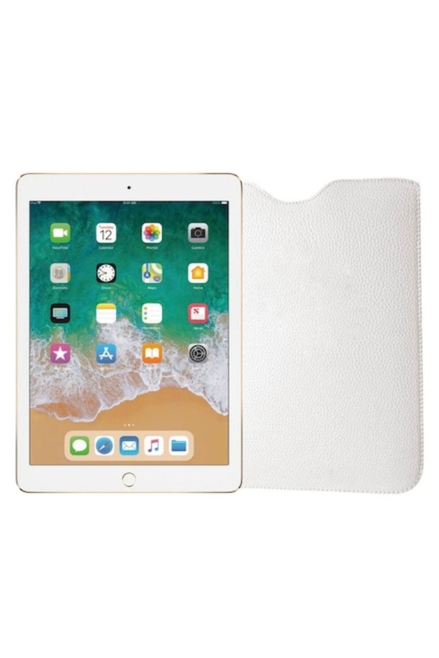 Universal Tablet Case, Compatible with 9.7-inch Tablets, Pouch Type, Comfortable, -Leather, White