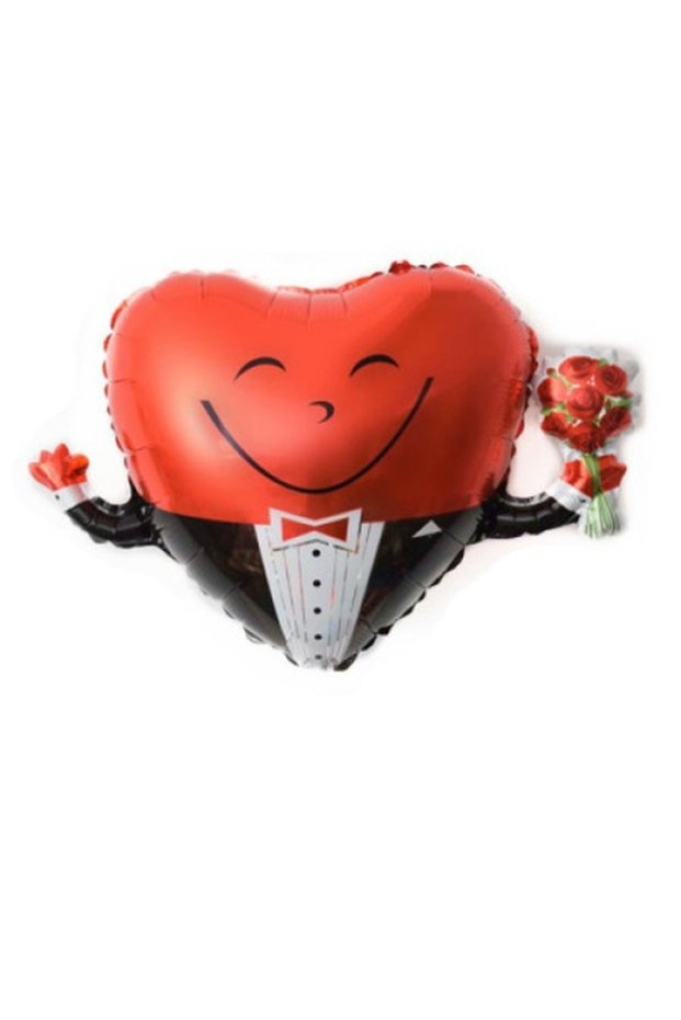 Heart Boy Foil Balloon 65cm