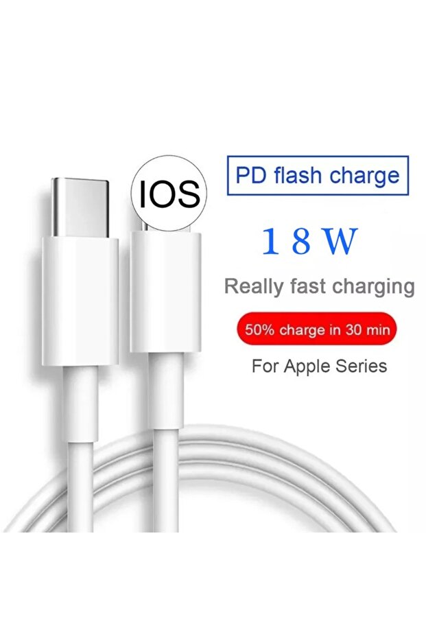 Data cable with fast charging function, 18 W, Bidirectional interface TYC / IOS, 1m, White - 2