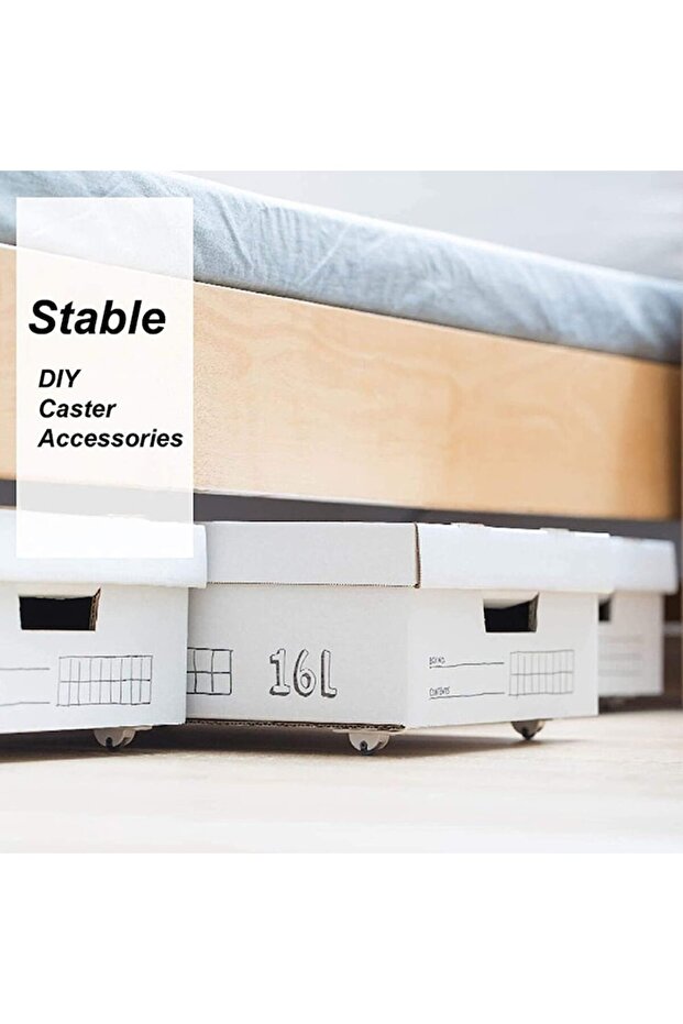 Set of 2 Self-Adhesive Swivel Wheels FONIX, Gray, 360° Rotation, Quick Application - 2