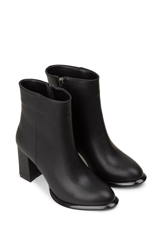 Kadın Siyah Fermuarlı Bot - 3
