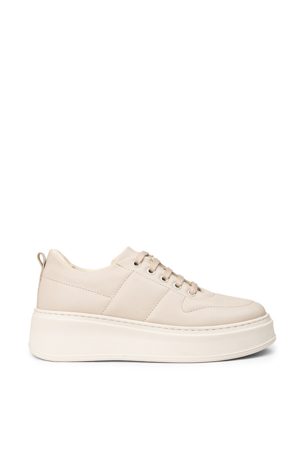 Kadın Bej Sneaker Ayakkabı - 1