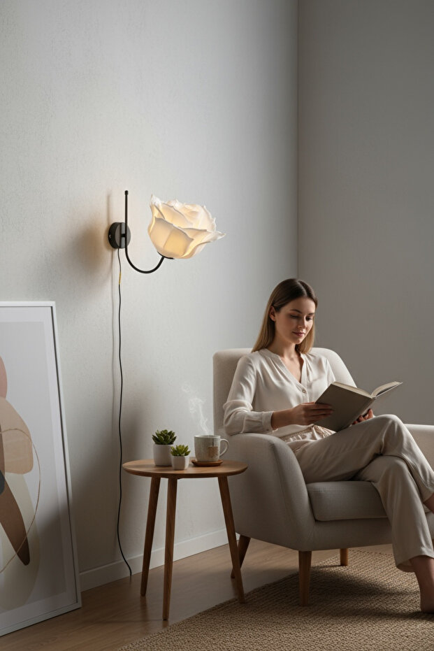 Aplik Gül Formlu LED Duvar Lambası – Modern Dekoratif Aydınlatma - 1