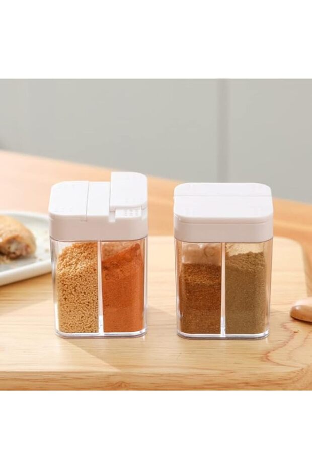 Oasisgalore Spice Jars 4 in 1 Transparent Camping Seasoning Box Pepper Transparent Spice Container,S