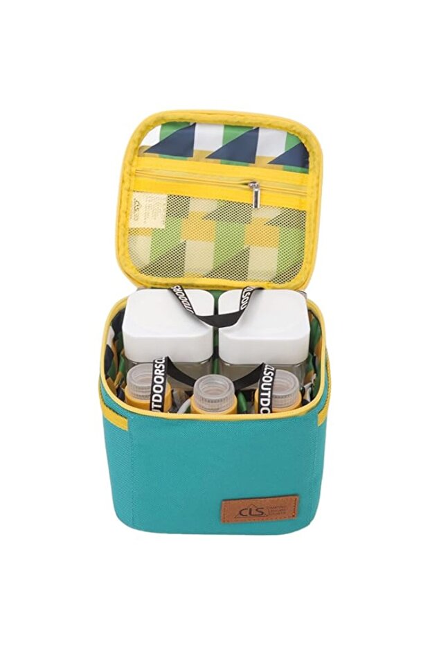 Eujgoov Jars,Food Storage,Travel Kit Camping Containers Container with Rotatable Lid and Storage Bag - 1