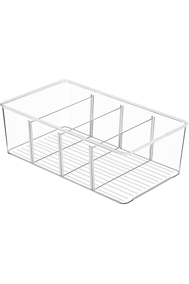 صناديق تخزين الشاي، صندوق شاي بلاستيكي بأربعة أقسام، حامل أكياس شاي قابل للتكديس، حامل شاي للشاي - 1