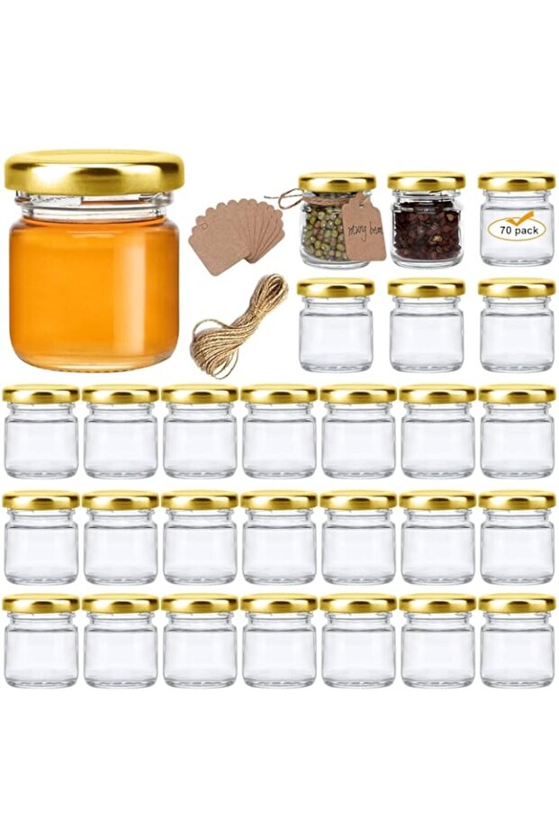 i Mini Glass Jars Set - Bulk Pack of 20Small Containers with Lids | 1i5 oz Clear Glass Bottles for S