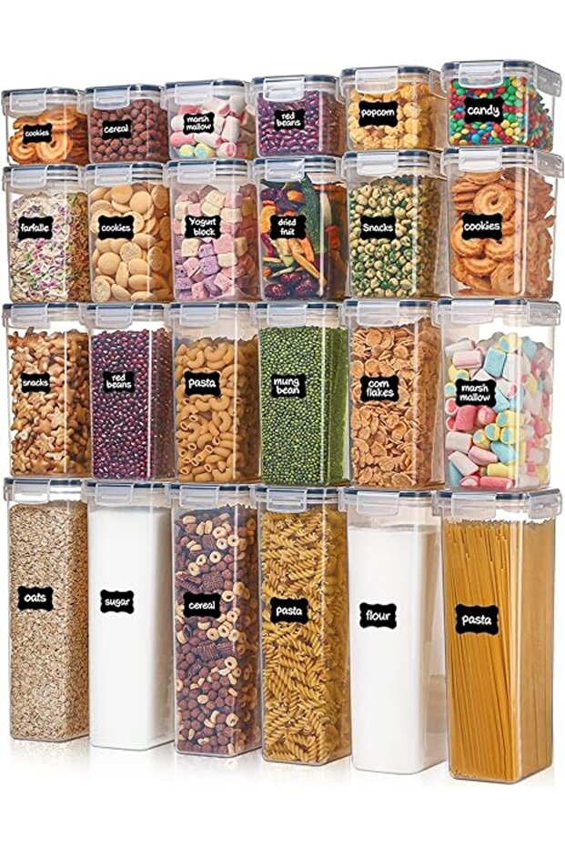 Airtight Food Storage Containers with Lids, 24 pcs Plastic kitchen containers & storage Set for Cere