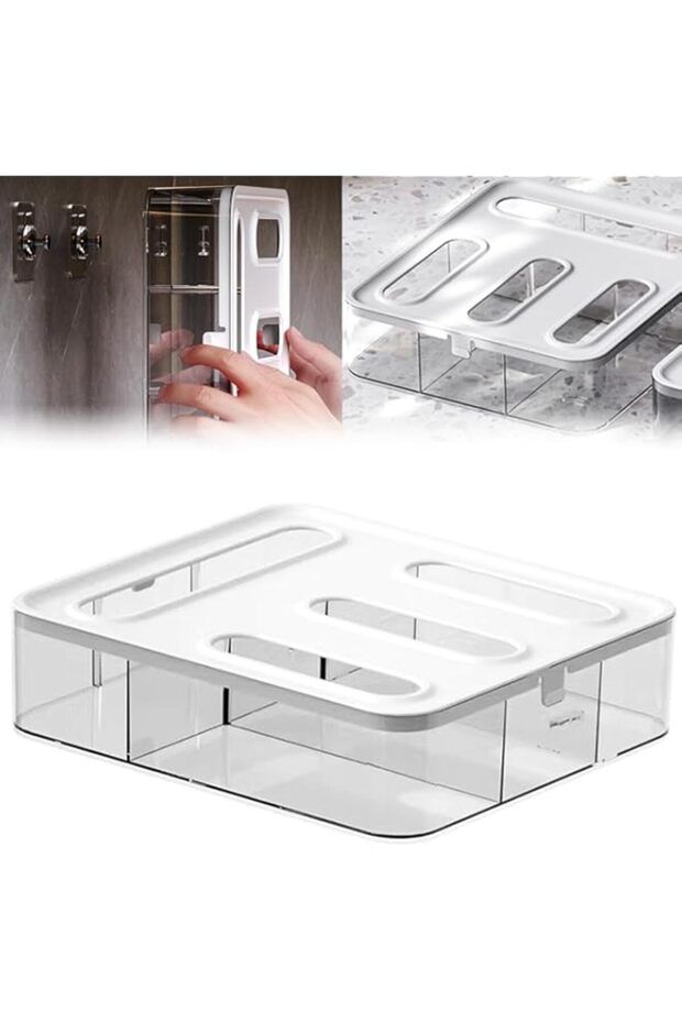 Tazweeq Zip lock Bag Organizer, Acrylic Zip Lock Bag Organizer for Kitchen Drawer or Wall