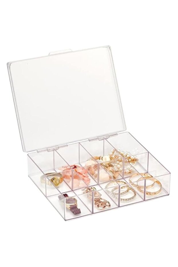 AMERTEER Tea Bag Storage Organizer, Tea Container Box with Hinge Lid for Kitchen Cabinet, Countertop