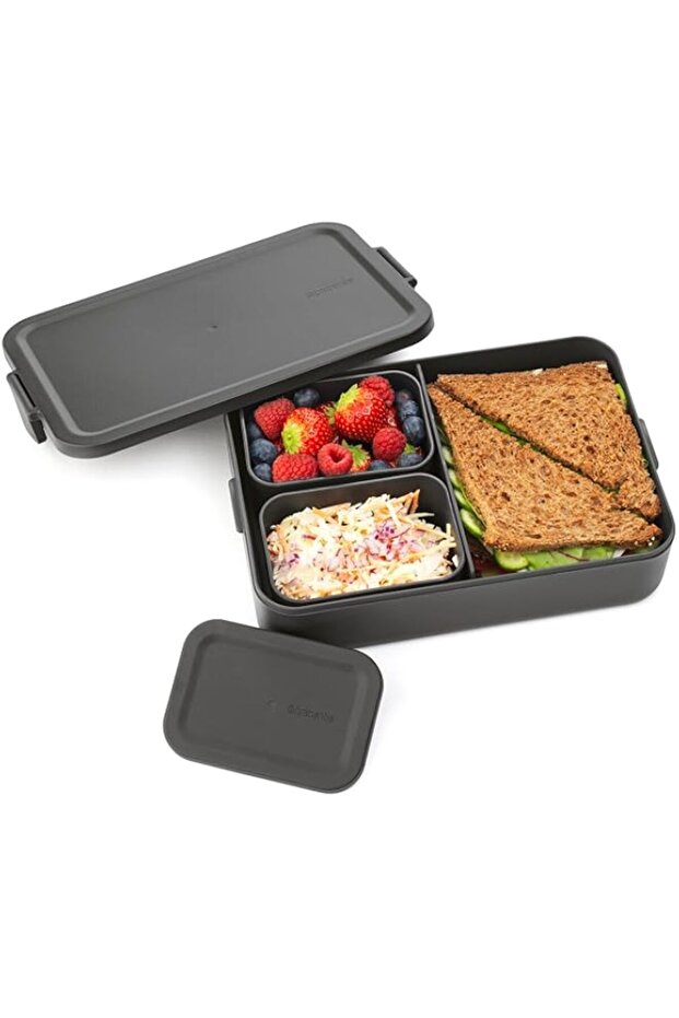 Brabantia - Make & Take Lunch Box Bento - Large - Removable Compartments for Food Separation - Lid w