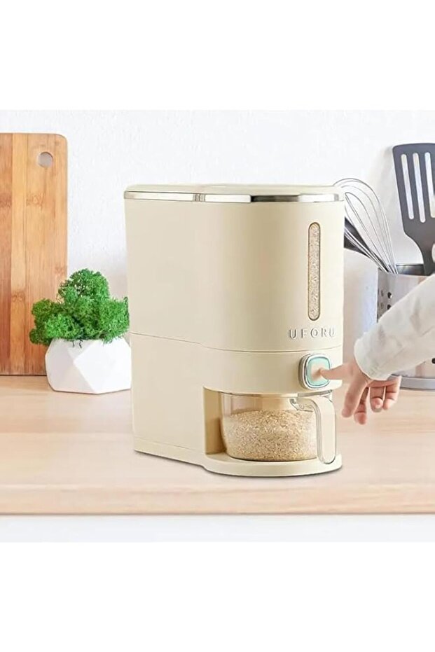 BROJAQ Rice Container, Rice Dispenser, Rice Storage Container, Airtight Moisture Proof Rice Bucket,