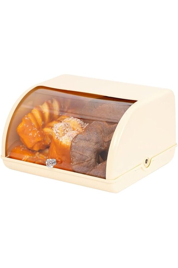 Bread Box for Kitchen Countertop, i Acrylic Storage Container for Homemade Bread, Bagels & Muffins,
