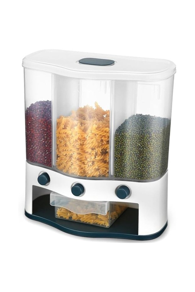 THE WHITE SHOP Dry Food Dispenser 25 Pounds Wall Mounted Cereal Dispensers Cereal Storage Rice Dispe