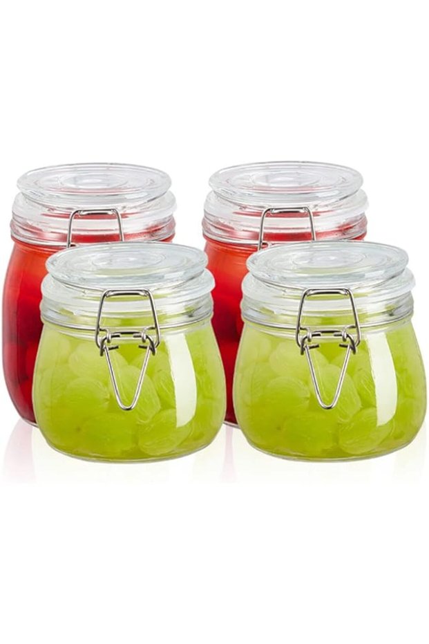 MUMOO BEAR Glass Storage Canisters with Airtight Lids, Glass Food Storage Jars Food Storage Containe