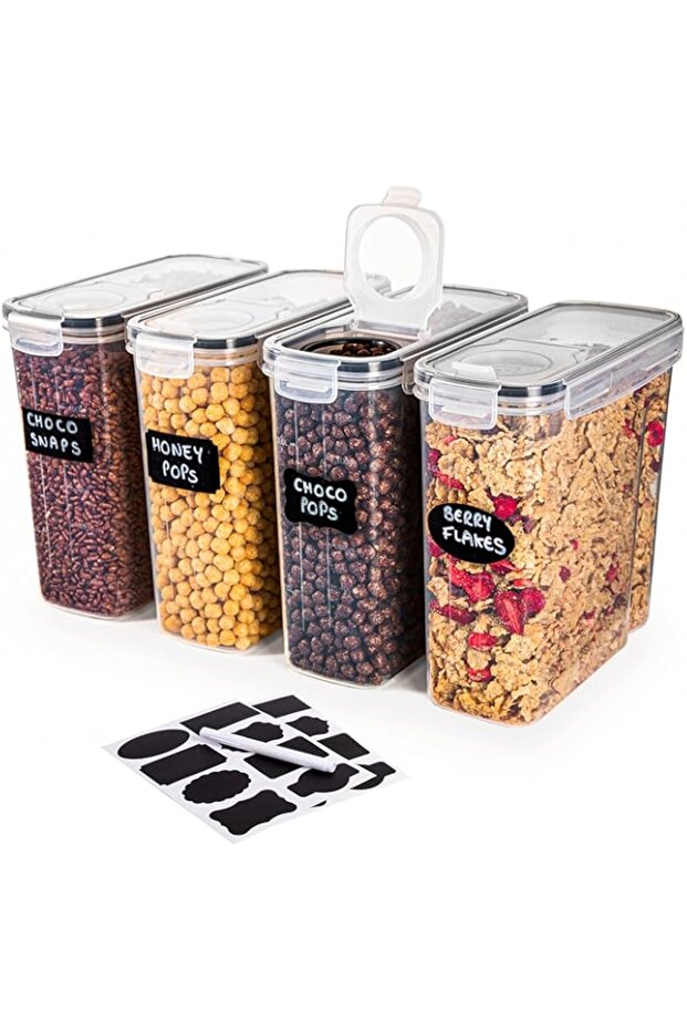 nuovva Cereal Storage Containers – 4Pcs Set Plastic Food Storage Containers – Practical Cereal D