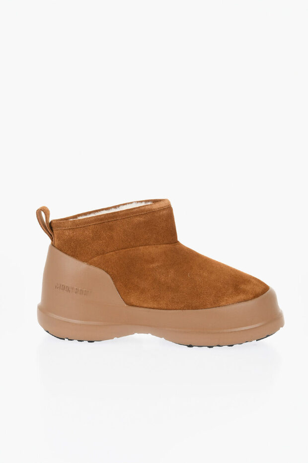 Suede Luna Booties With -Shearling Lining - 3