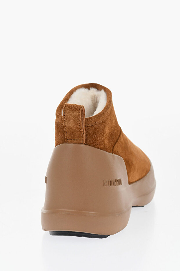 Suede Luna Booties With -Shearling Lining - 2
