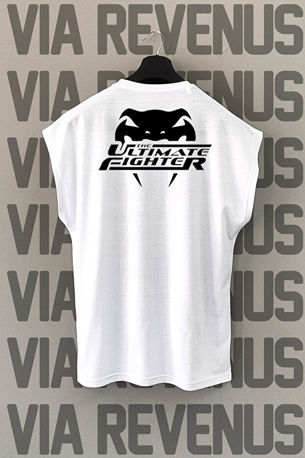 Ultimate Fighter Back Printed Zero Sleeve Crew Neck Sports Tshirt