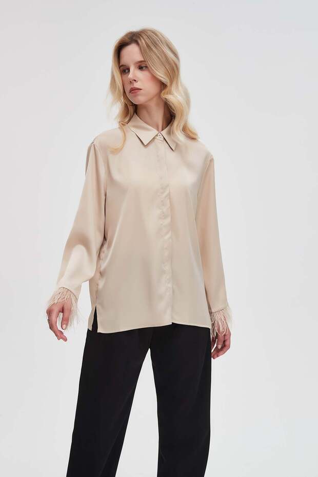 Solid Button-Front Shirt - 1