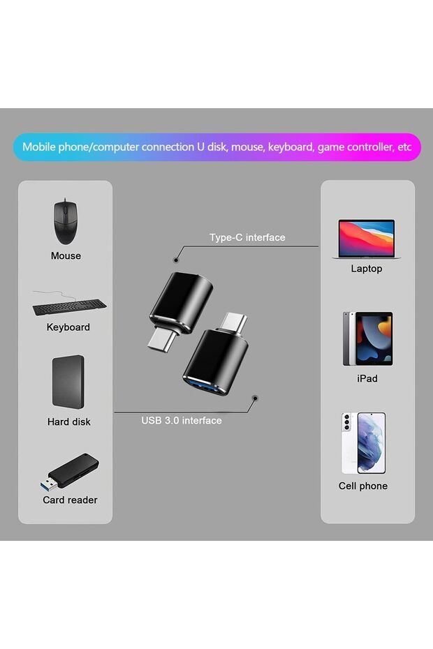 15 Ve 16 Seri Iphone Type C Usb 3.1 Otg tum type c grişli Telefonlara Flash Bellek Takma Aparatı - 2