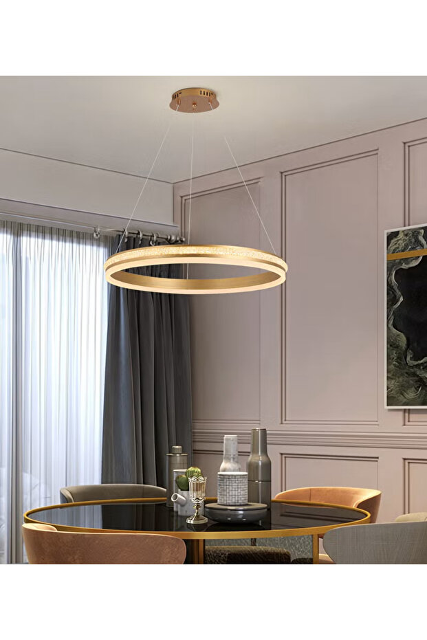 Bronze circular chandelier, 60 cm diameter