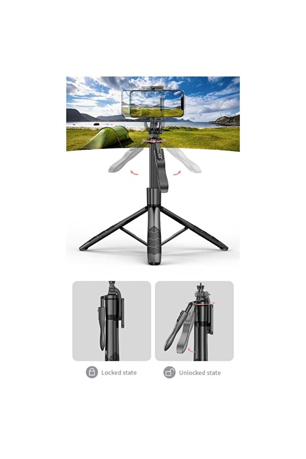 Stick selfie, trepied pentru telefon și cameră - 2