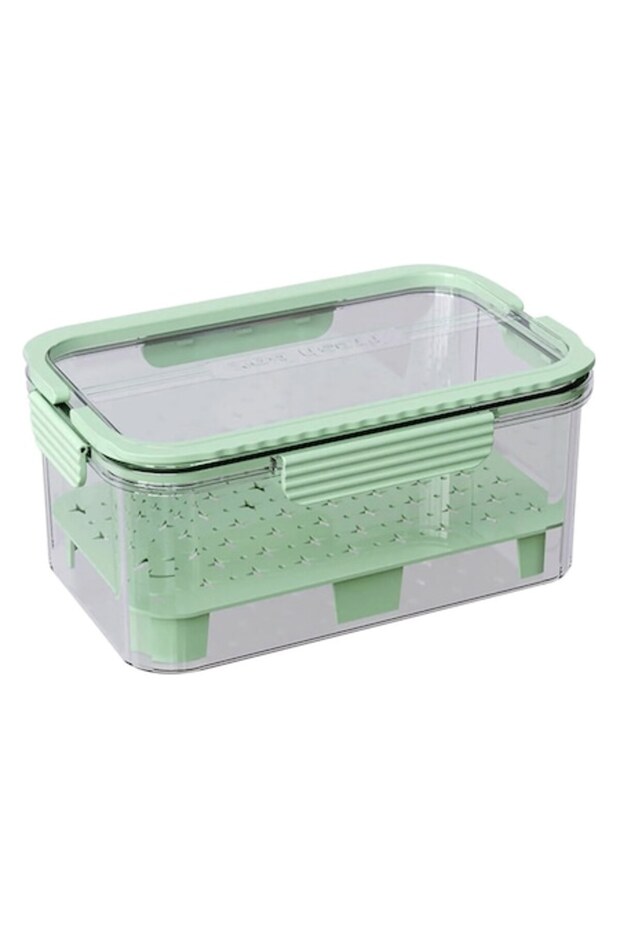Food Storage Container, OPTIM SOLUTION, Two Compartments, Ice Zone, Green - 1