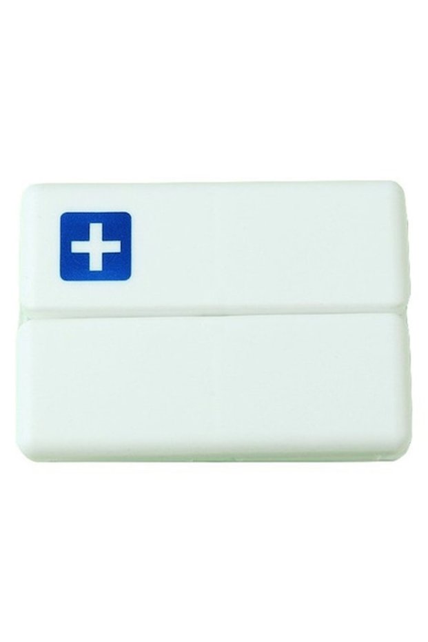 Medicine Storage Box, OPTIM SOLUTION, 7 Individually Sealed Compartments, Foldable, Portable, White/