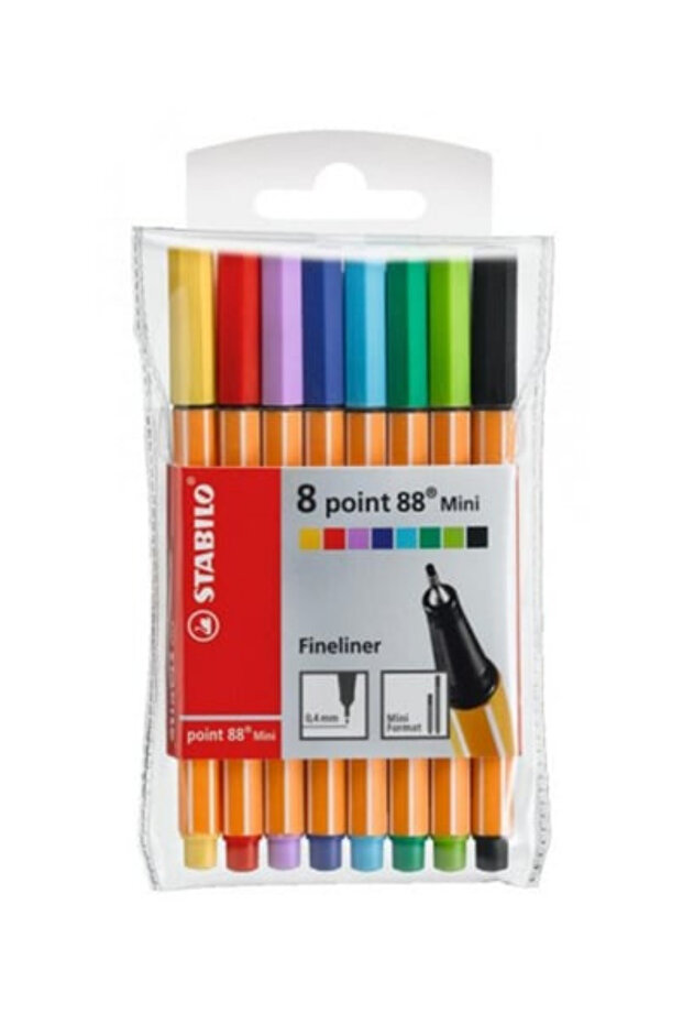 Point 88 Mini Set of 8 688/08 Fineliner 0.4mm Tip