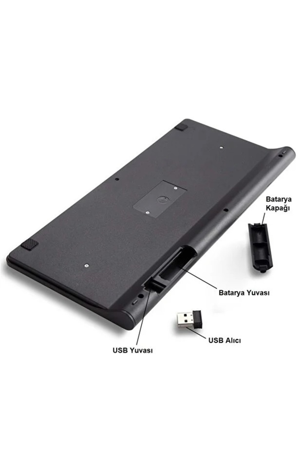 İngilizce Mini Slim Klavye 2.4 GHz Kablosuz Klavye Mouse Set Klavye - 5