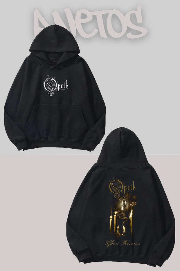 سويت شيرت مطبوع من الأمام والخلف باللون الأسود من Opeth 6 Design