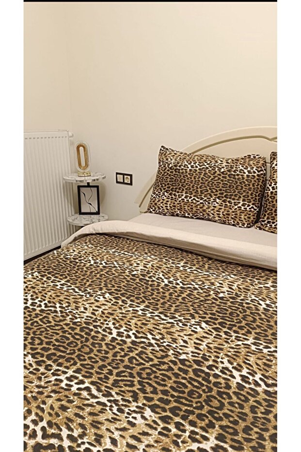 طقم مفروشات سرير بنقشة الفهد - 2