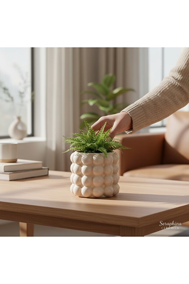 Bubble Seramik Vazo 10 cm - 3