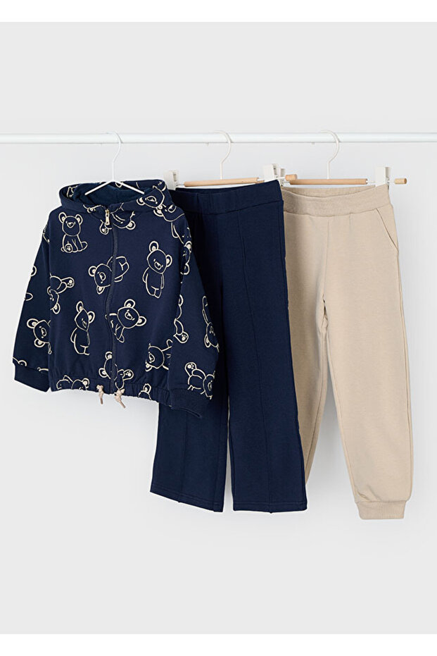 Girl's 3-Piece Set - Hooded Sweatshirt & 2 Sweatpants