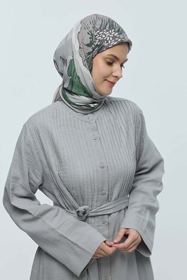 Şakayık Desen Bambu Eşarp - 2