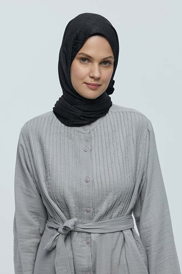 Silky Jacquard Series Mk Line Pattern Shawl