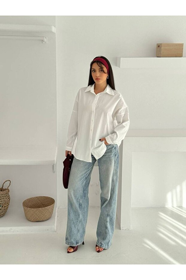Plain Basic Oversize Shirt - 2