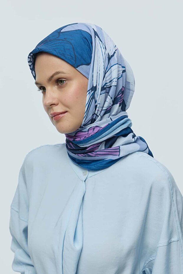 Peony Pattern Bamboo Scarf - 2