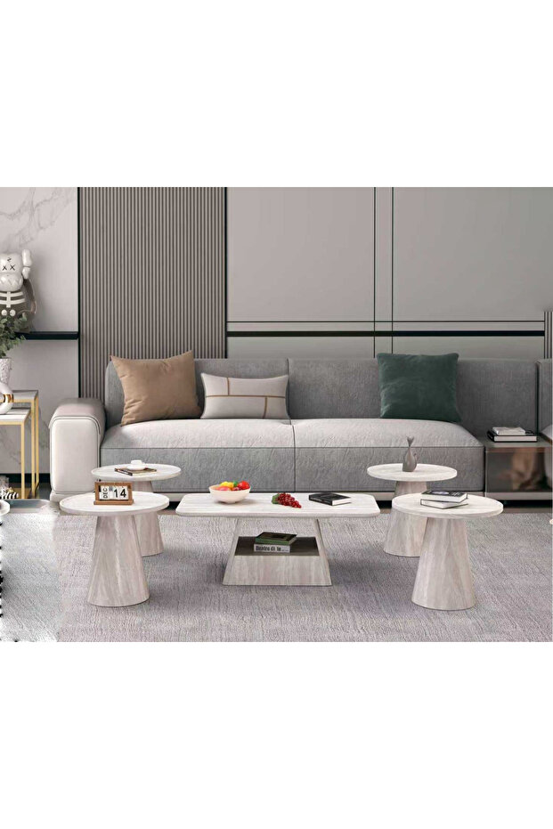 طقم طاولات خدمة 4+1 بتصميم راقى ومميز - 1