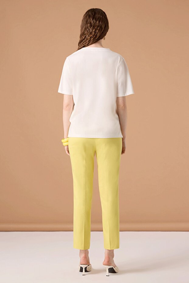 Slim Fit Pantolon Sarı - 4