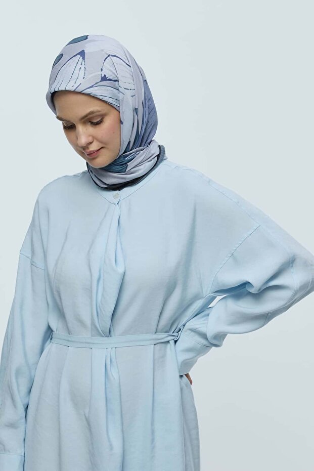 Şakayık Desen Bambu Eşarp - 2