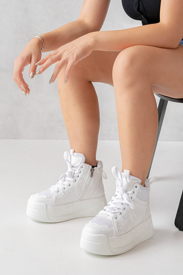 High Dora Kadın Sneaker Bot Beyaz - 6