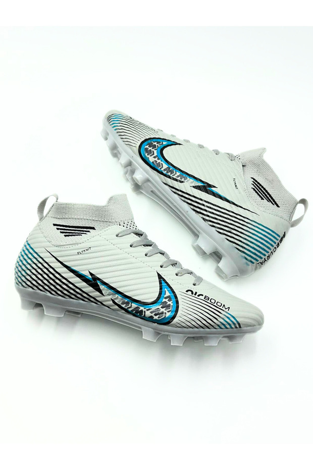 Мъжки сребърни нови цветни футболни/тревни обувки с връзки, гъвкави, за деца, младежи и възрастни (31-44) - 2